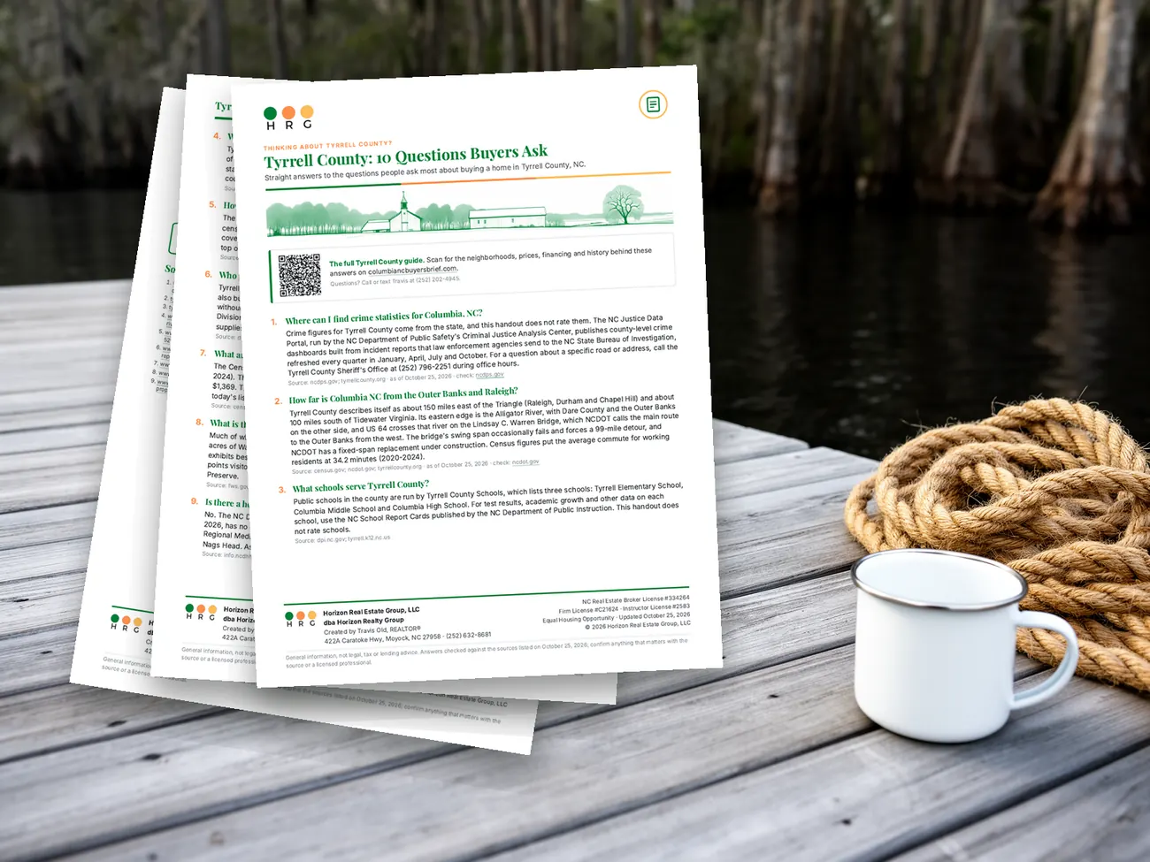 The Tyrrell County FAQ, three printed pages